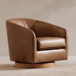 Oscy Leather Swivel Chair Tan KQ-1015-40-CAN KQ 1015 40 30