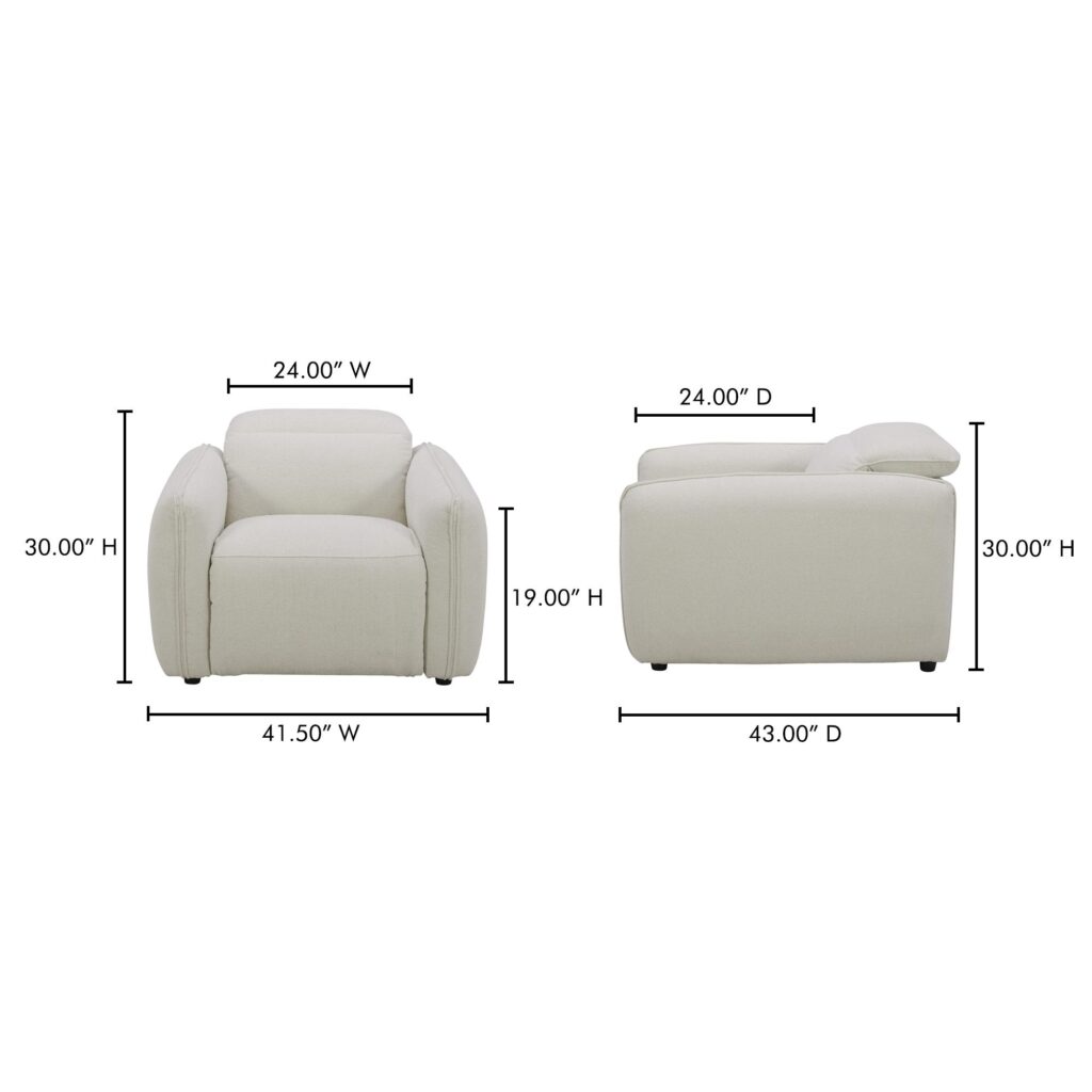 Eli Power Recliner Chair Warm White - Image 12