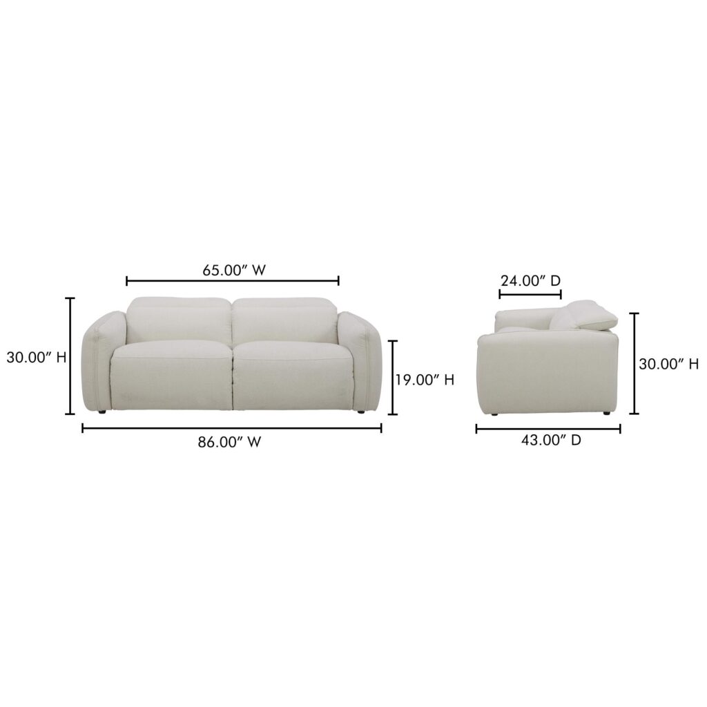 Eli Power Recliner Sofa Warm White - Image 10