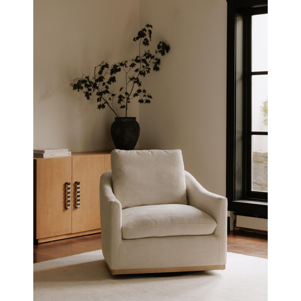 Linden Swivel Chair Soft Beige - Image 9