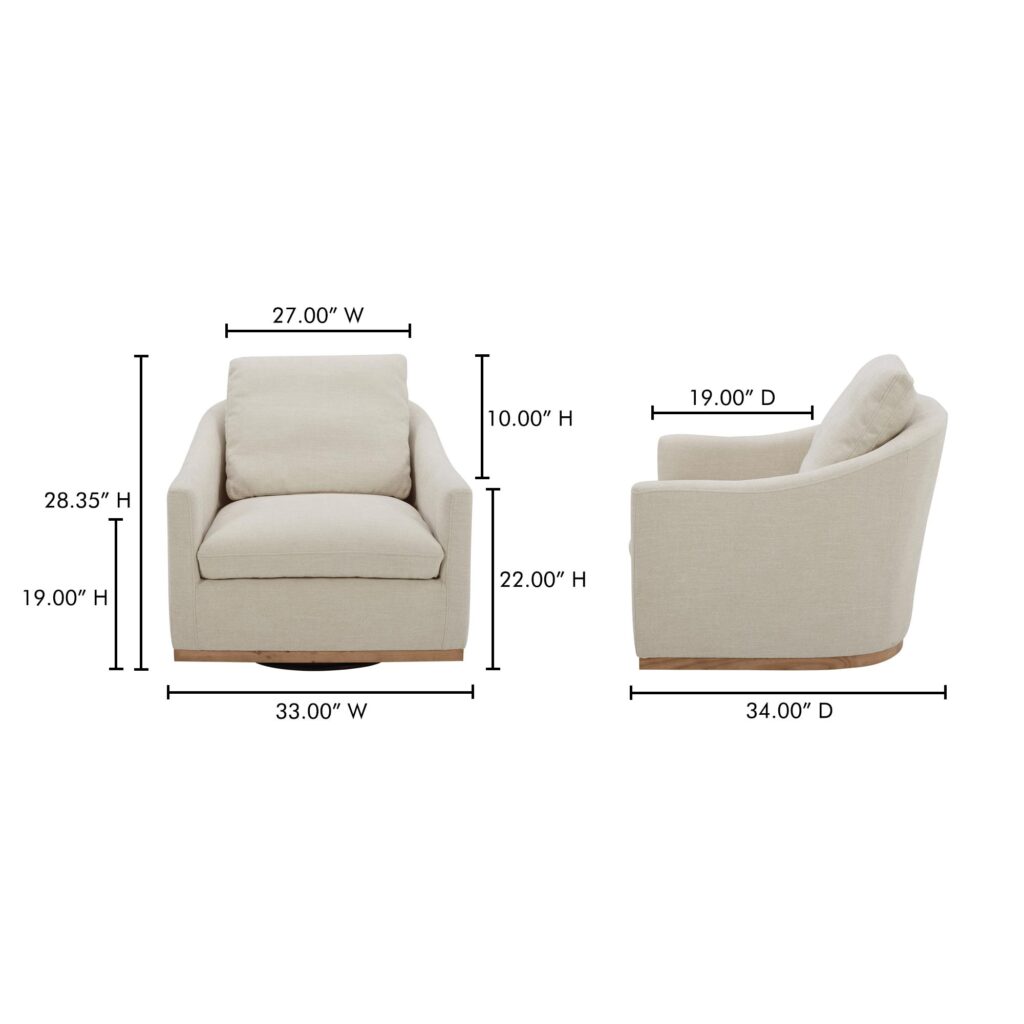 Linden Swivel Chair Soft Beige - Image 10