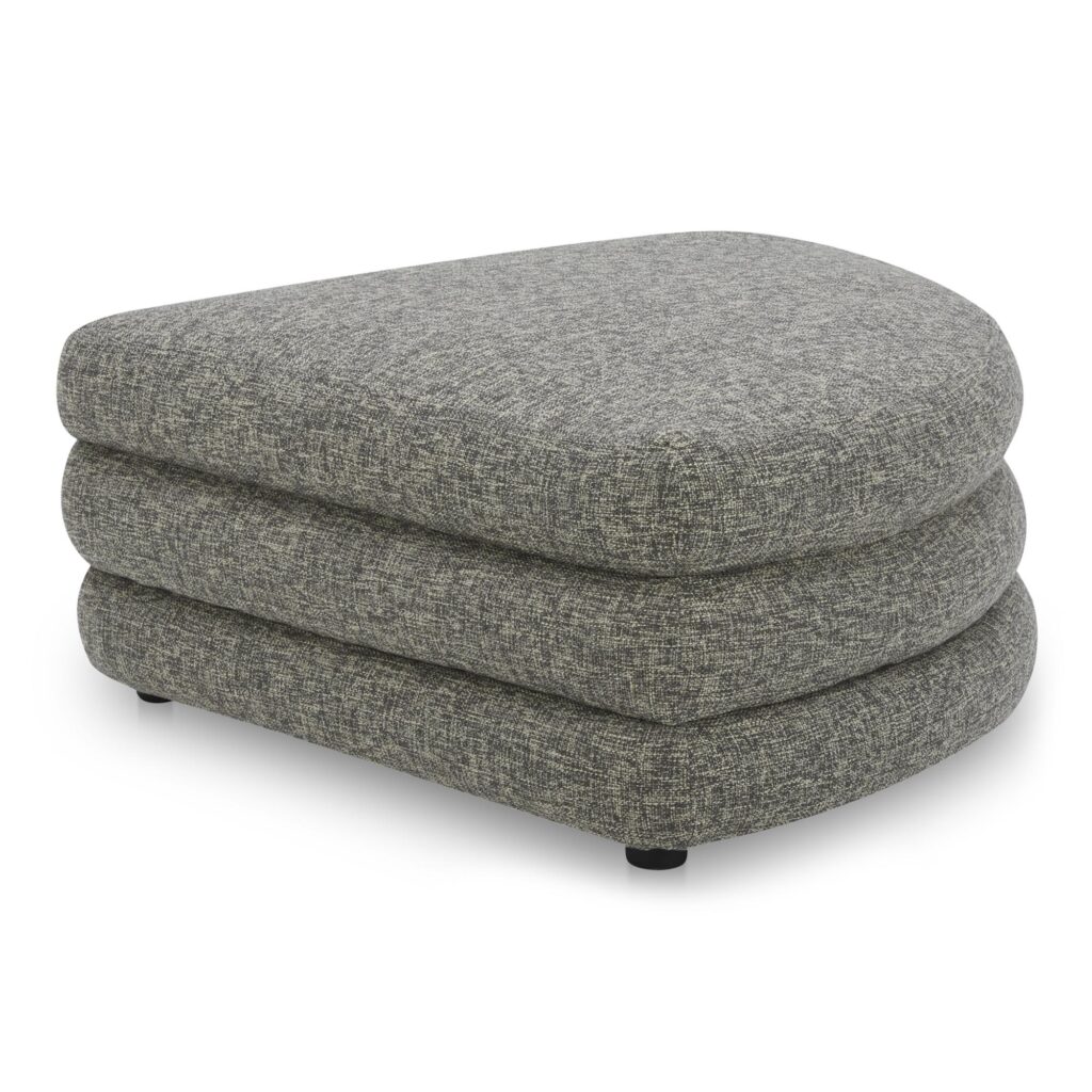 Lowtide Curved Ottoman Stone Tweed - Image 2
