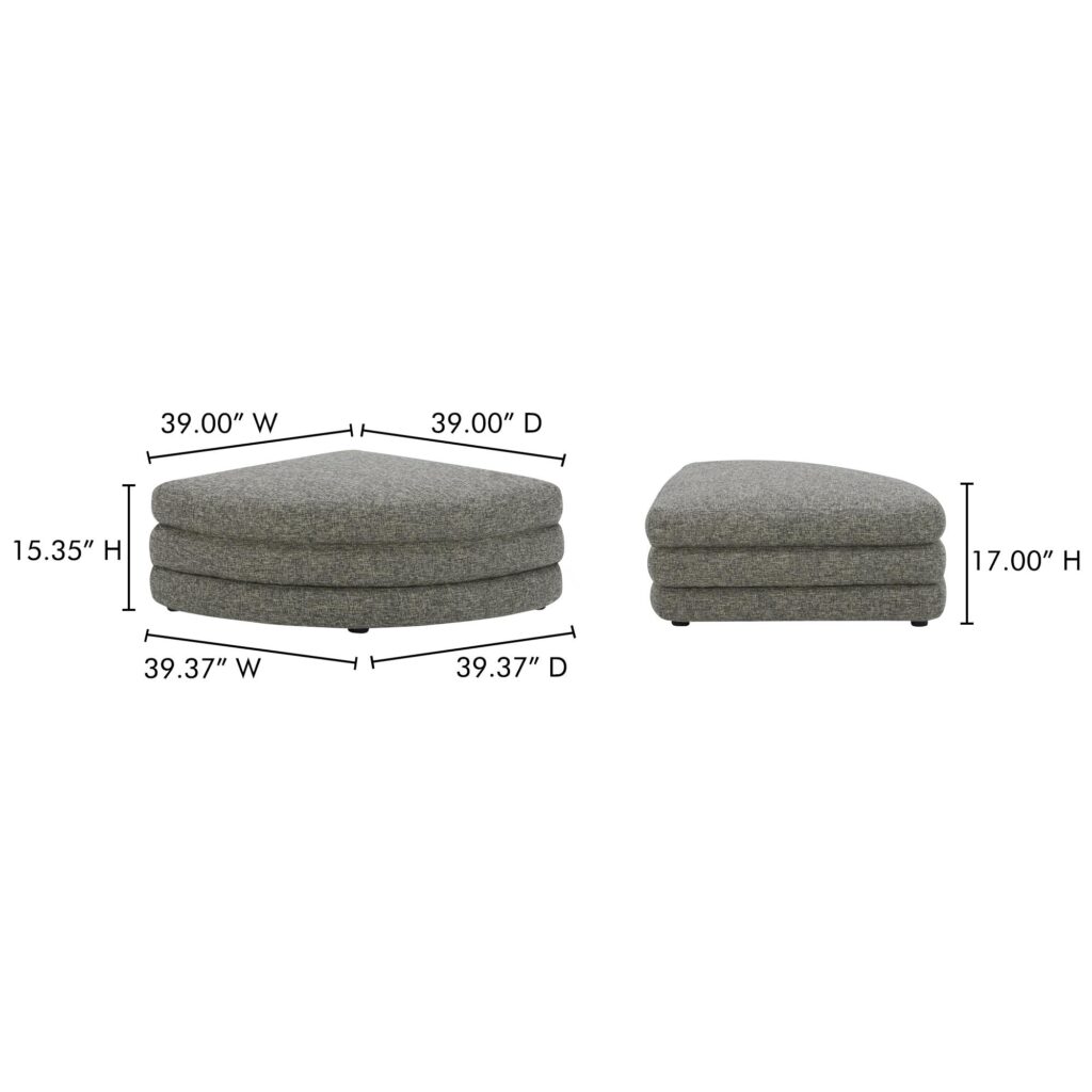 Lowtide Curved Ottoman Stone Tweed - Image 7