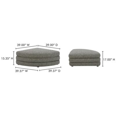 Lowtide Curved Ottoman Stone Tweed 13 Lowtide Curved Ottoman Stone Tweed KQ-1033-37 KQ 1033 37 70