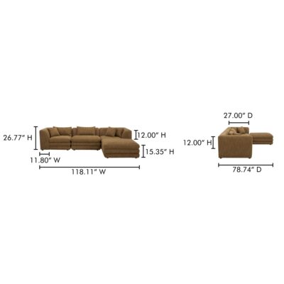 Lowtide Lounge Modular Sectional Amber Glow KQ-1037-09 KQ 1037 09 70