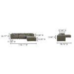 Lowtide Lounge Modular Sectional Stone Tweed KQ-1037-37 KQ 1037 37 70