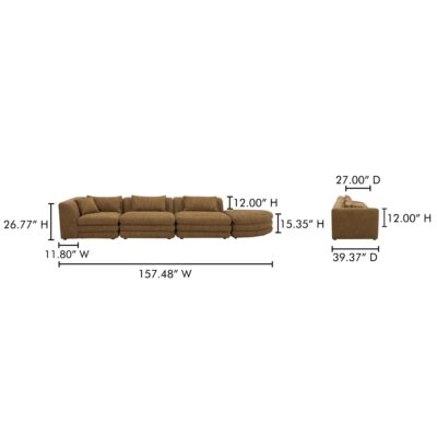 Lowtide Linear Modular Sectional Amber Glow 13 Lowtide Linear Modular Sectional Amber Glow KQ-1041-09 KQ 1041 09 70