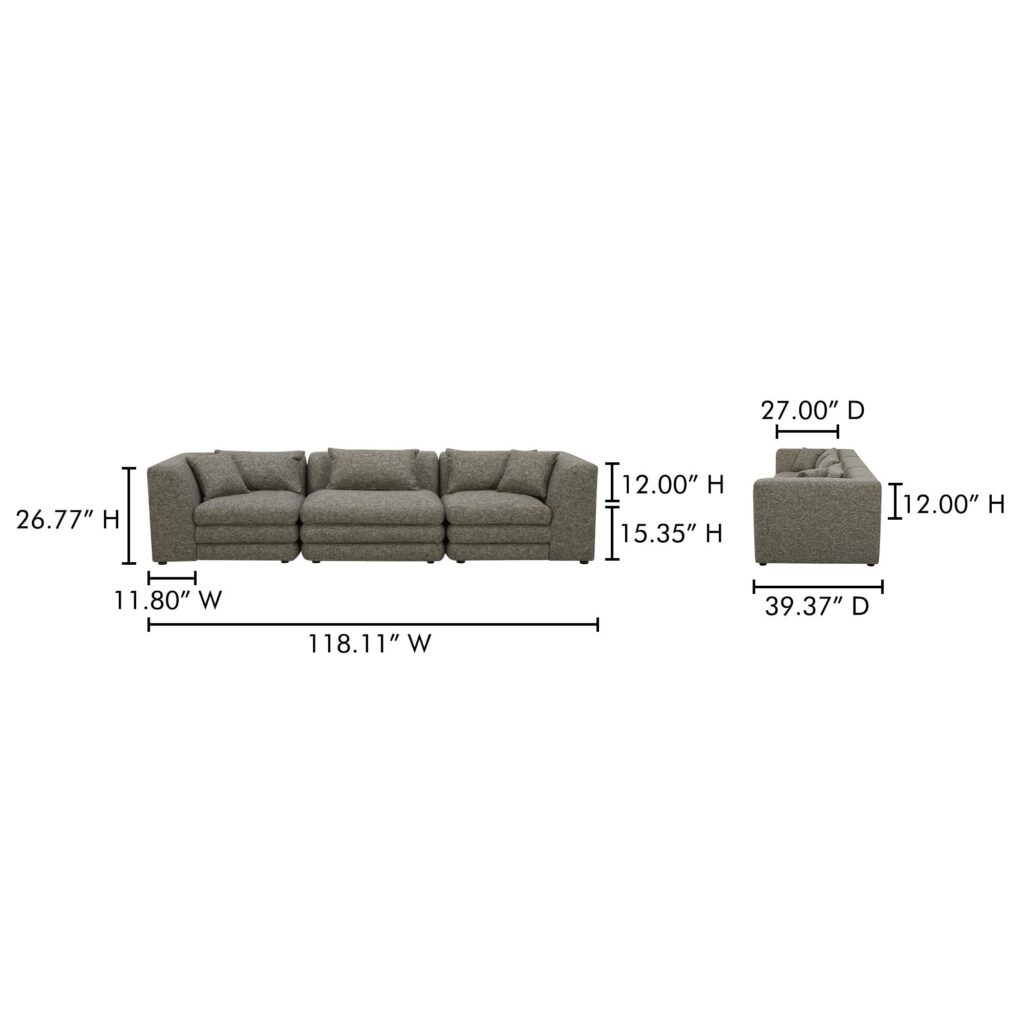 Lowtide Modular Sofa Stone Tweed - Image 7
