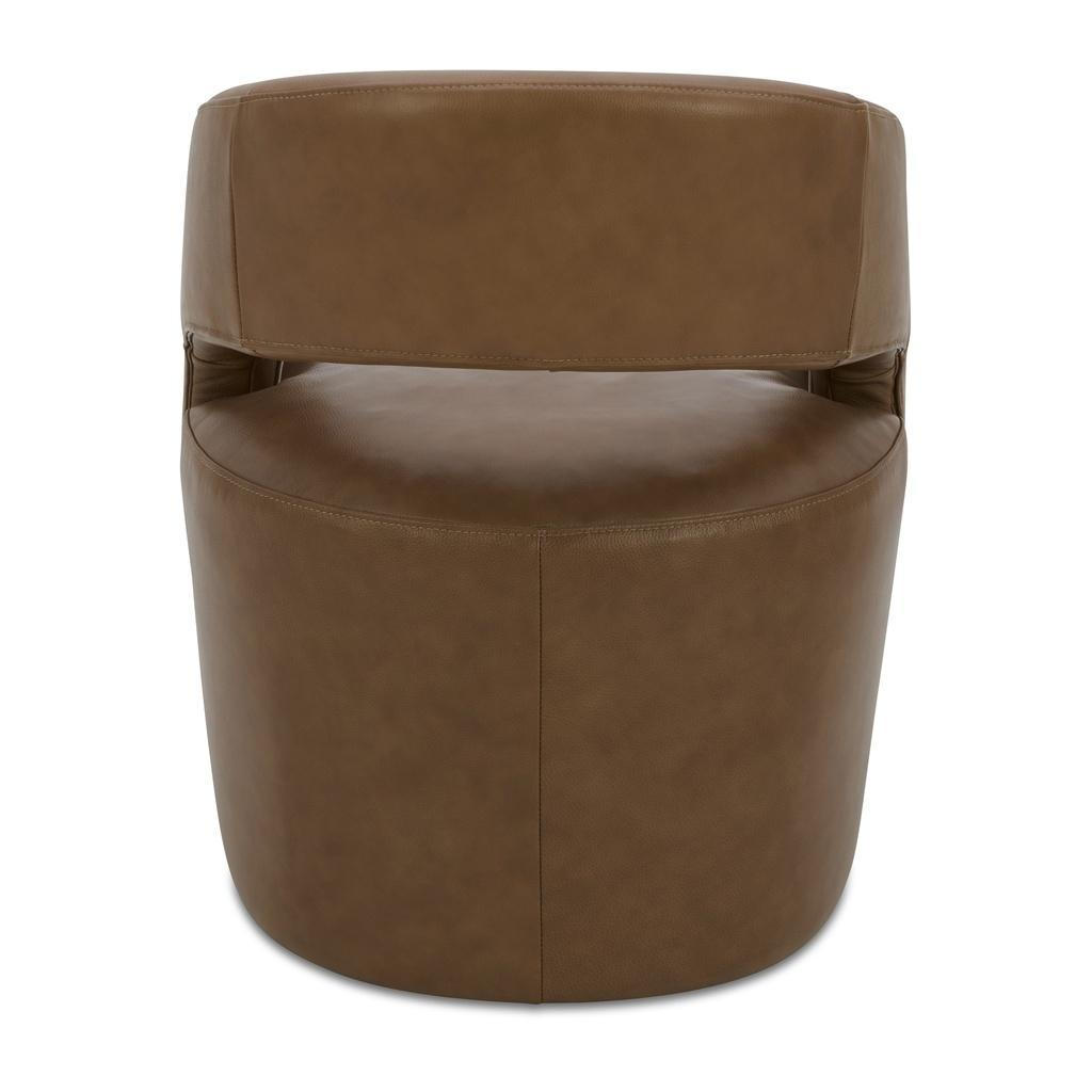 Barrow Rolling Dining Chair Tan Leather 4 Barrow Rolling Dining Chair Tan Leather - Image 4
