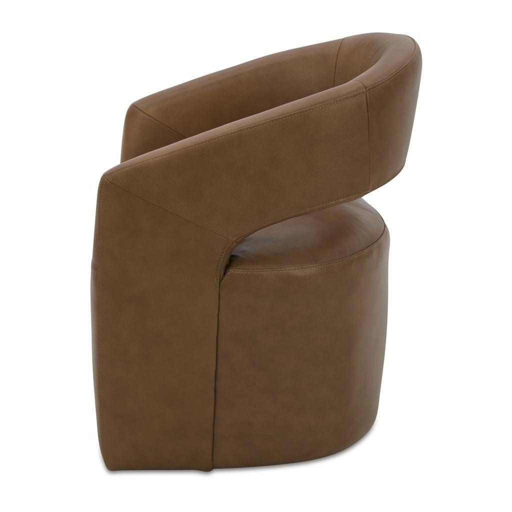 Barrow Rolling Dining Chair Tan Leather 3 Barrow Rolling Dining Chair Tan Leather - Image 3