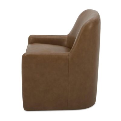 Maisie Rolling Dining Chair Tan Leather KQ-1045-40-CAN KQ 1045 40 CAN Maisie side left shadsilo