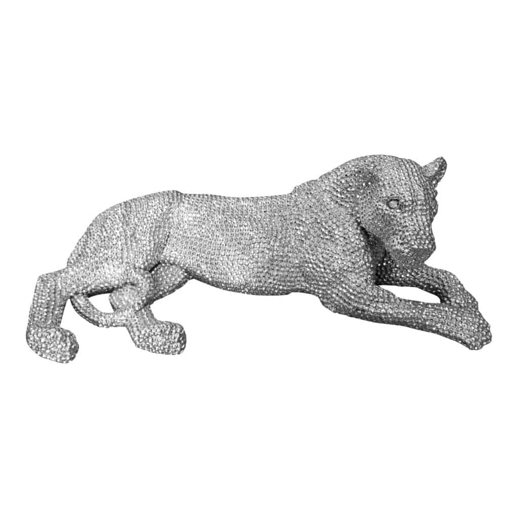 Panthera Statue Small Silver LA-1059-30 LA 1059 30