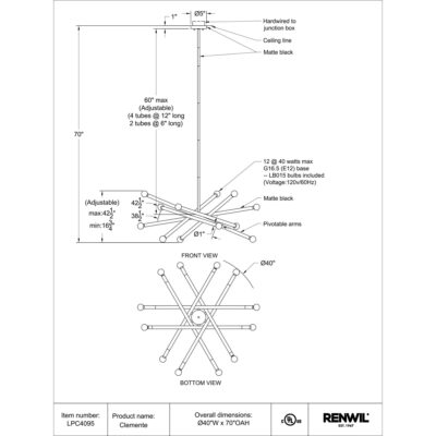 Clemente Ceiling Fixture LPC4095 LPC4095 3