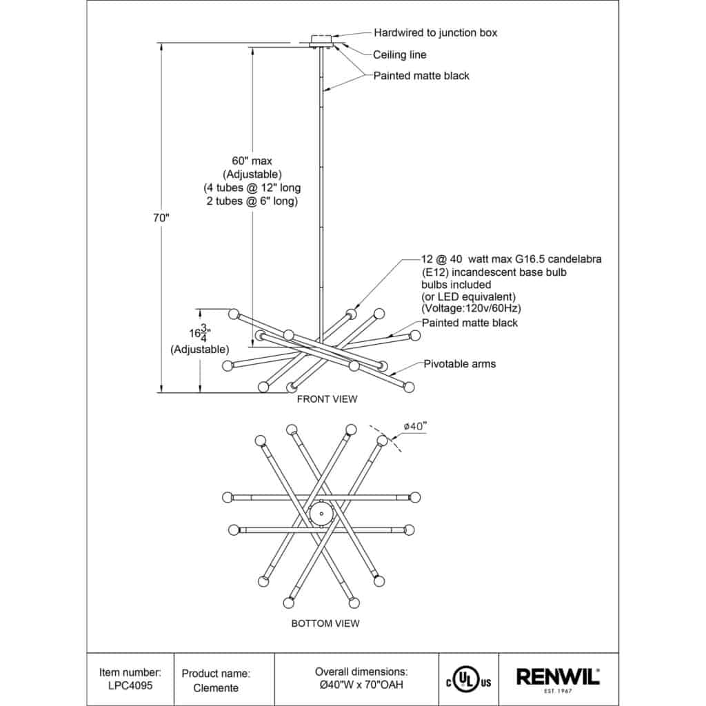 Clemente Ceiling Fixture LPC4095 LPC4095 TECH