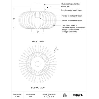 Ivy Ceiling Fixture LPC4321 LPC4321 5