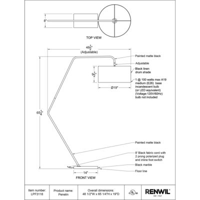 Penelin Floor Lamp LPF3118 LPF3118 5