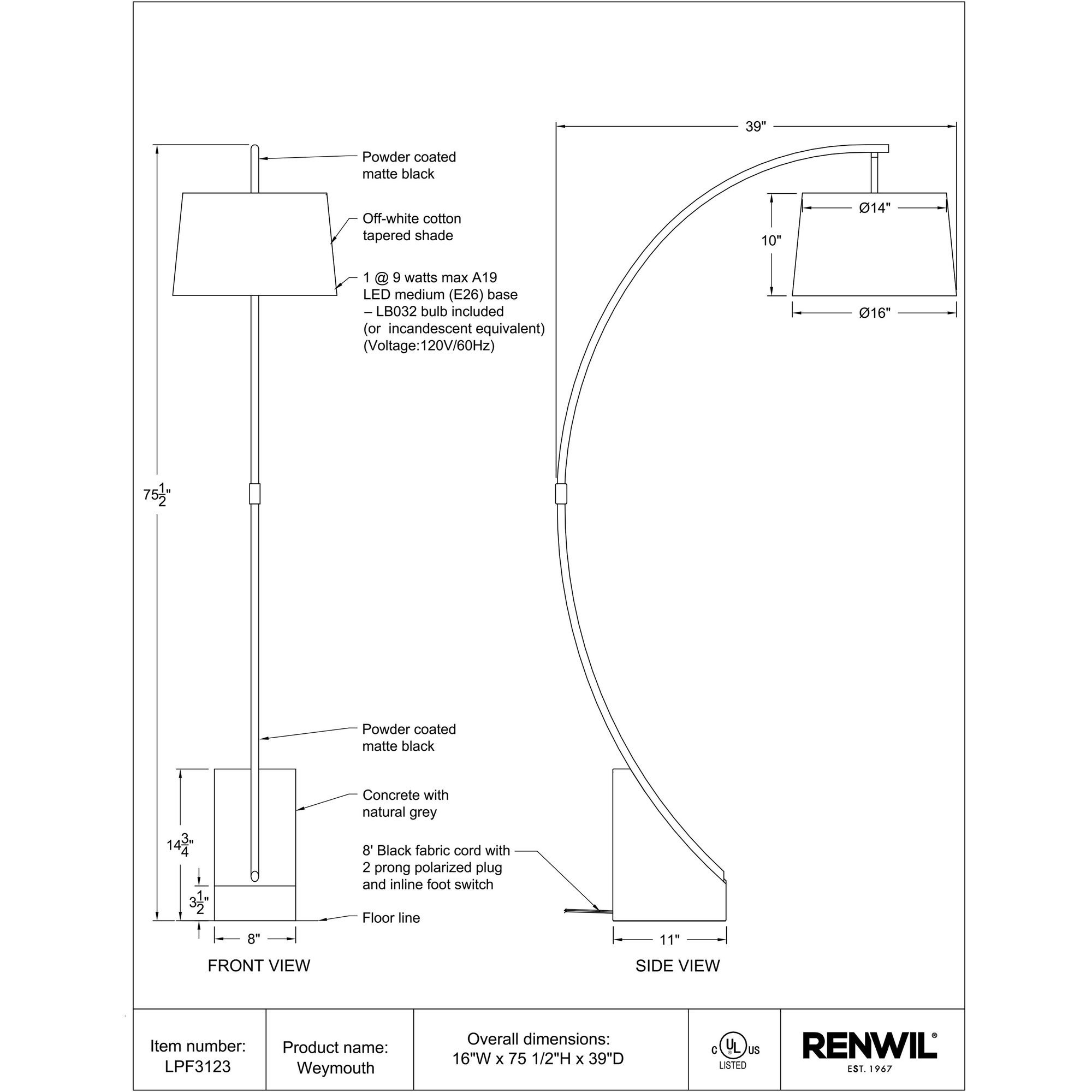Weymouth Floor Lamp 5 Weymouth Floor Lamp - Image 5