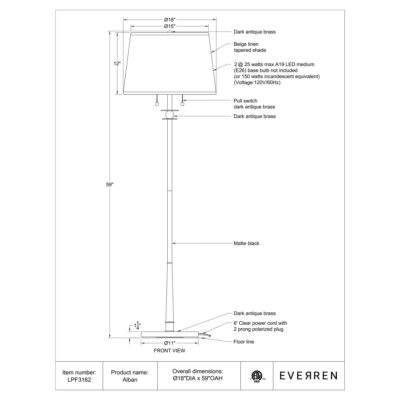 Alban Floor Lamp LPF3162 LPF3162 5