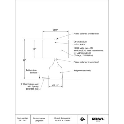 Longmore Table Lamp LPT1047 LPT1047 4