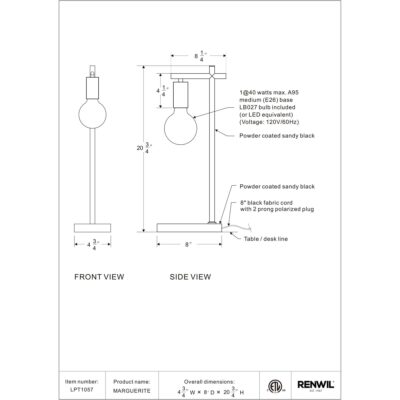 Townshed Table Lamp LPT1057 LPT1057 5