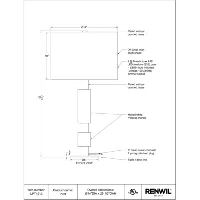 Pirot Table Lamp 15 Pirot Table Lamp LPT1213 LPT1213 7