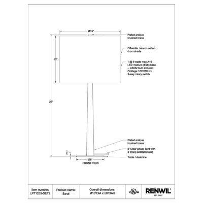 Sarai Table Lamp (Set Of 2) LPT1253-SET2 LPT1253 SET2 6