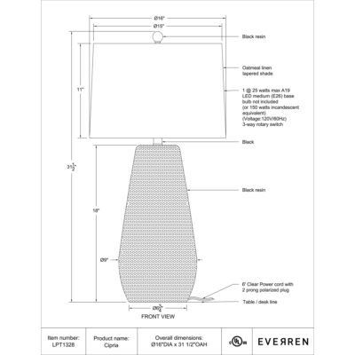 Cipria Table Lamp 9 Cipria Table Lamp LPT1328 LPT1328 4