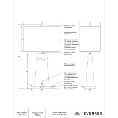 Nisrine Table Lamp 15 Nisrine Table Lamp LPT1342 LPT1342 7