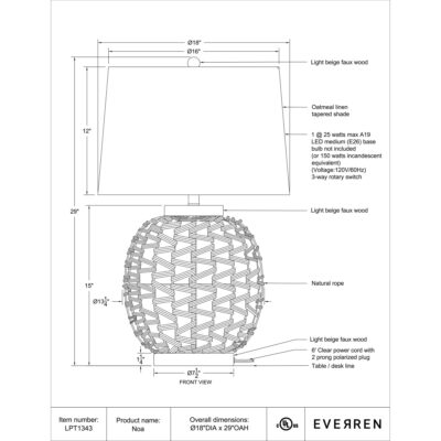 Noa Table Lamp LPT1343 LPT1343 4