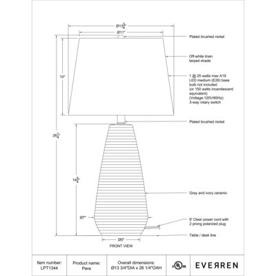 Pera Table Lamp LPT1344 LPT1344 4