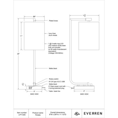 Perlato Table Lamp LPT1345 LPT1345 6