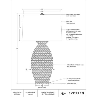 Santal Table Lamp 9 Santal Table Lamp LPT1352 LPT1352 4