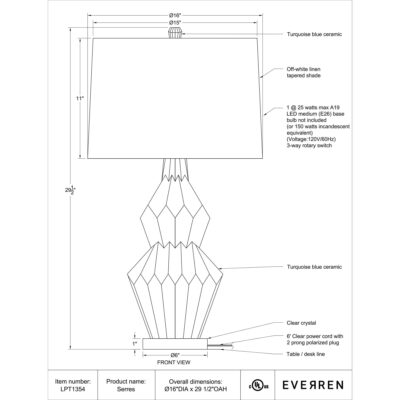 Serres Table Lamp 9 Serres Table Lamp LPT1354 LPT1354 4