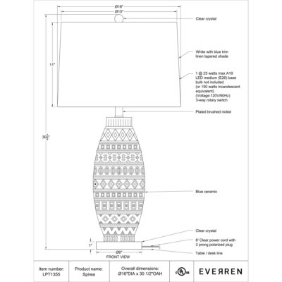 Spirea Table Lamp LPT1355 LPT1355 4