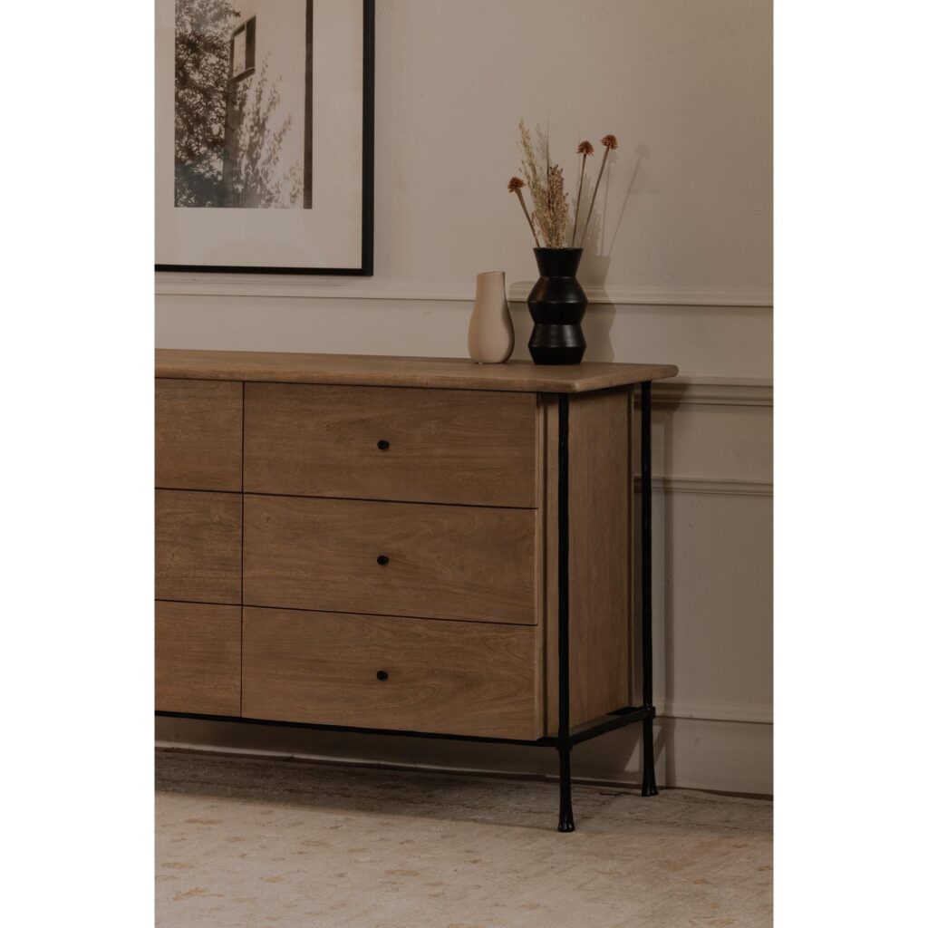 Rene 6 Drawer Dresser Brown - Image 7