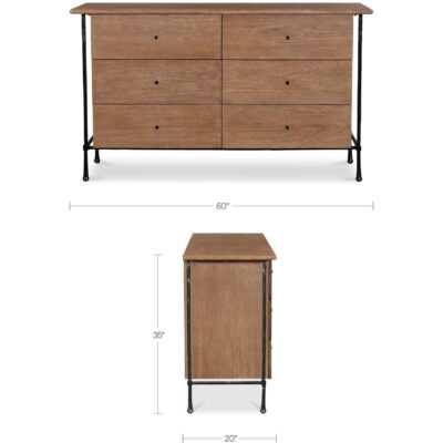 Rene 6 Drawer Dresser Brown LX-1078-03 LX 1078 03 70