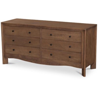 Mabel 6 Drawer Dresser Dark Brown LX-1086-20 LX 1086 20 Mabel diagL shadsilo