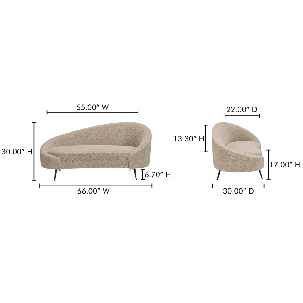 Abigail Chaise Light Brown Faux Shearling - Image 8