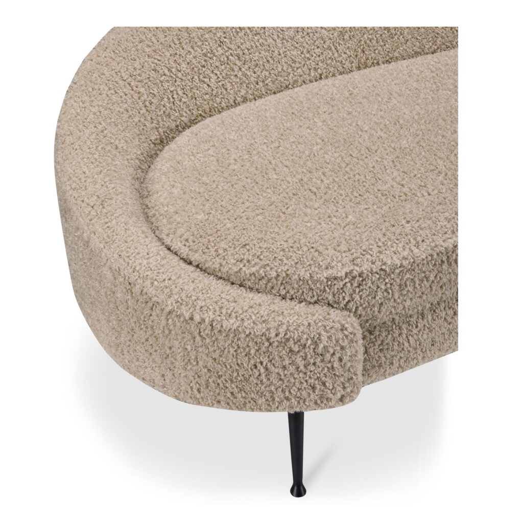 Abigail Chaise Light Brown Faux Shearling - Image 5