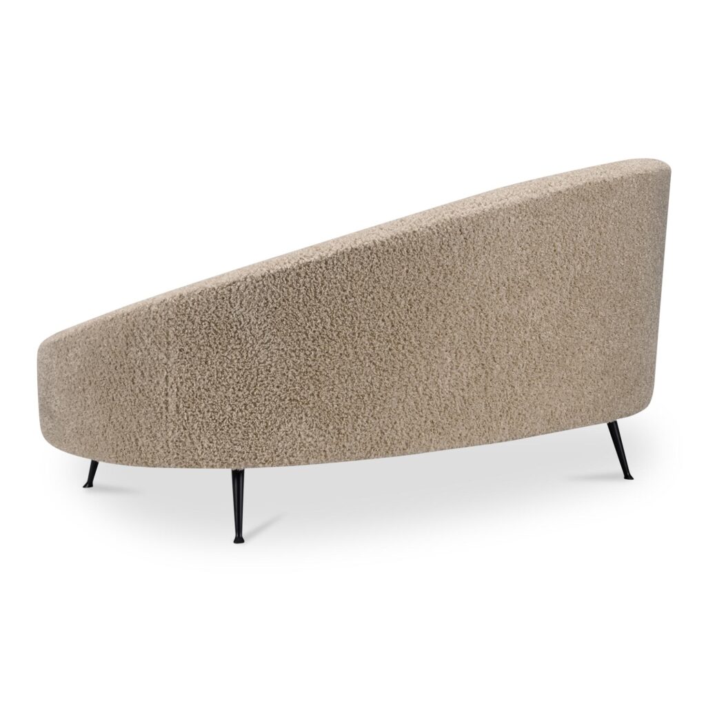 Abigail Chaise Light Brown Faux Shearling - Image 2