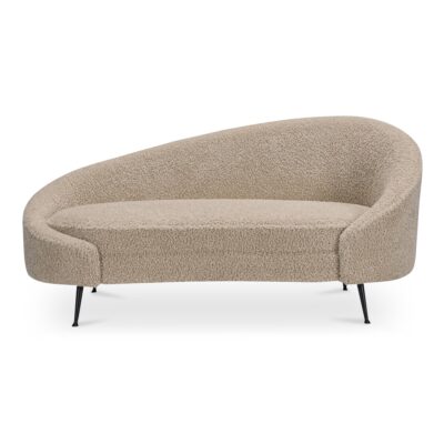 Abigail Chaise Light Brown Faux Shearling