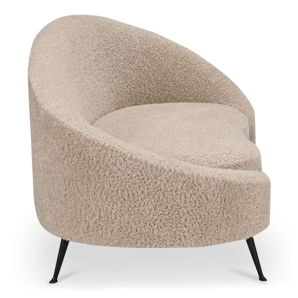 Abigail Chaise Light Brown Faux Shearling - Image 3