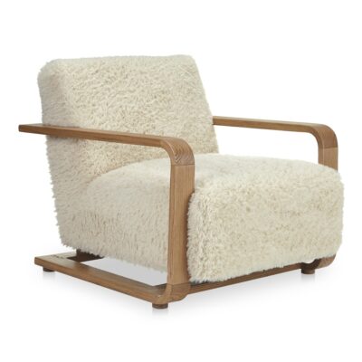 Eckersley Lounge Chair Cream Faux Fur