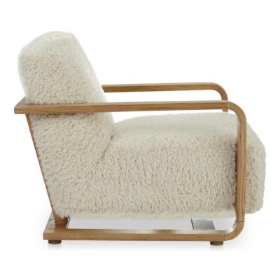 Eckersley Lounge Chair Cream Faux Fur ME-1073-05 ME 1073 05 02