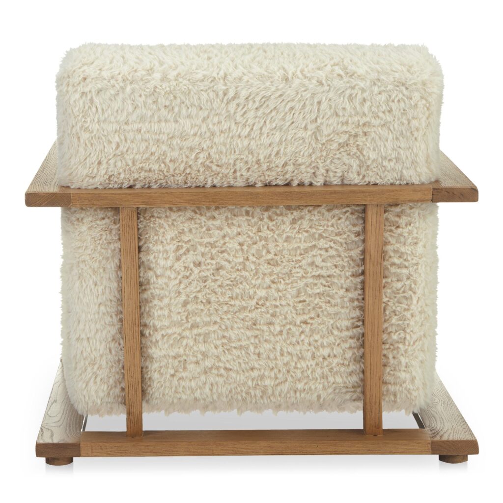 Eckersley Lounge Chair Cream Faux Fur - Image 4