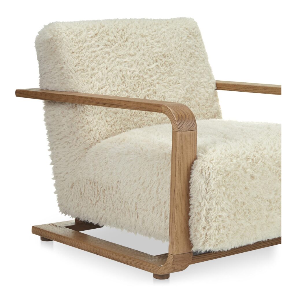 Eckersley Lounge Chair Cream Faux Fur - Image 5