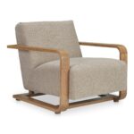 Eckersley Lounge Chair Beige Faux Shearling ME-1073-34 ME 1073 34 01
