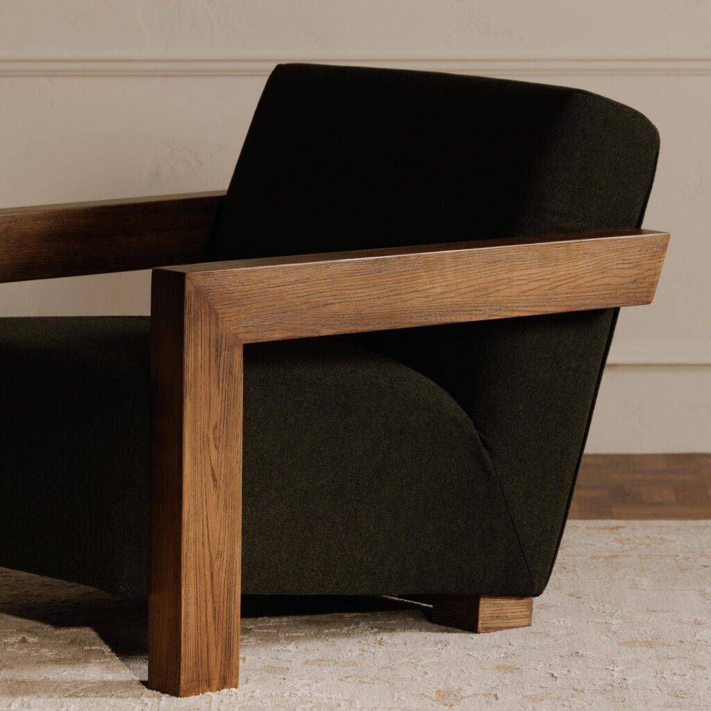 Garnet Lounge Chair Olive Wool Blend - Image 8