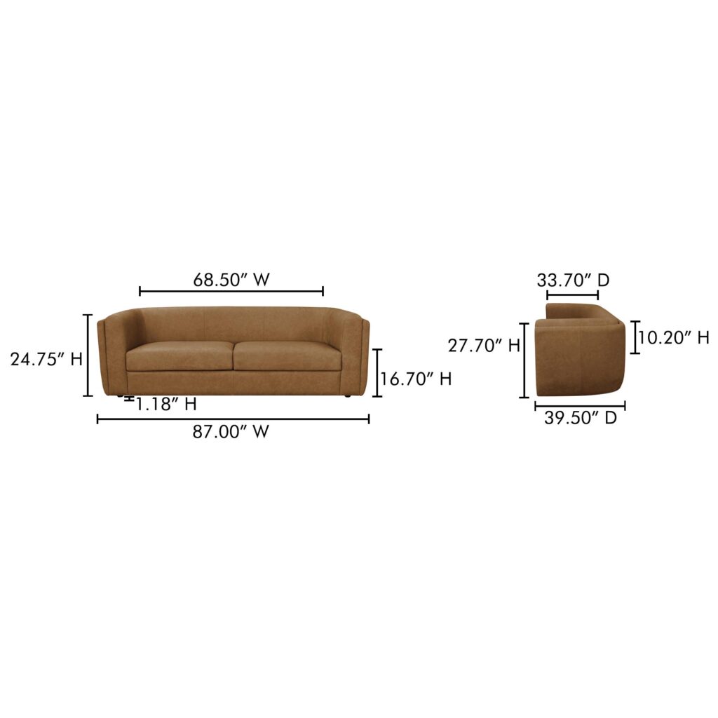 Alora Sofa Tan Leather - Image 10