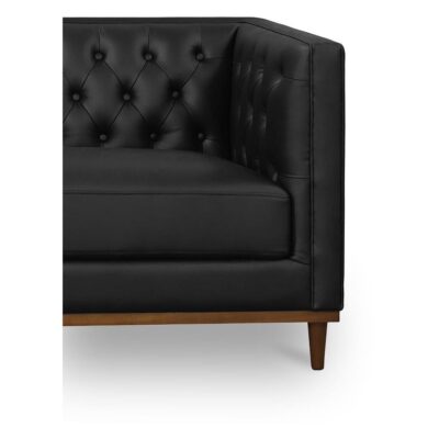 Fielder Sofa Black Leather MM-1003-02 MM 1003 02 Fielder closeup01 shadsilo